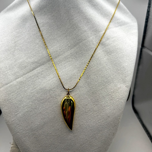 PARK LANE 30" CHAIN Gold Tone 1.5" Tear Drop Pendant Necklace - Picture 1 of 6